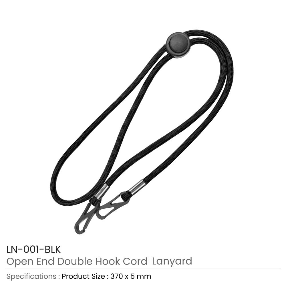 Double-Hook-Cord-Lanyard-Black-LN-001-BLK