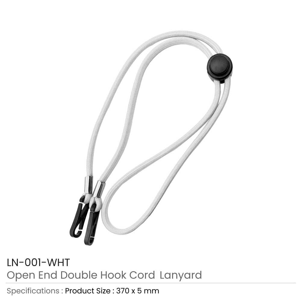Double-Hook-Cord-Lanyard-White-LN-001-WHT