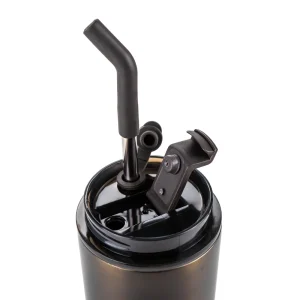 Double Wall SS Tumblers with Transparent Lid and Metal Straw - 500ml - Image 5